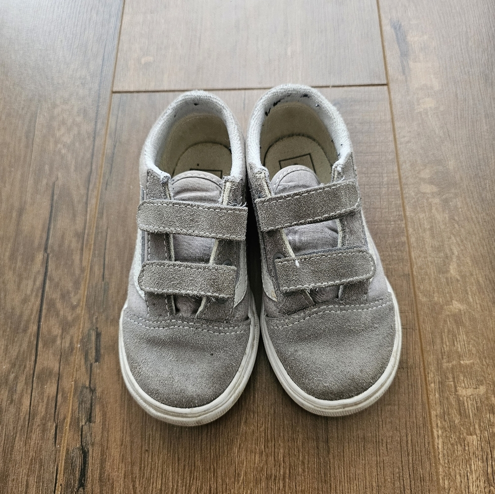 Vans toddler velcro gray sneakers size 9